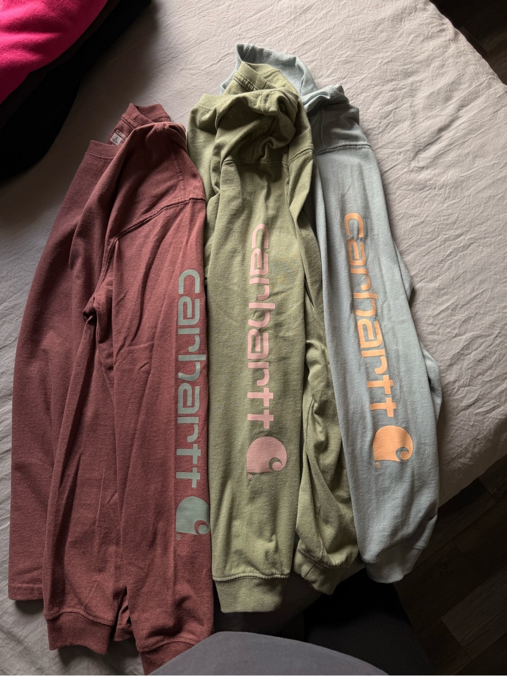 Carhartt Crewneck Sweatshirt Trio - Olive, Dusty Rose, Light Gray